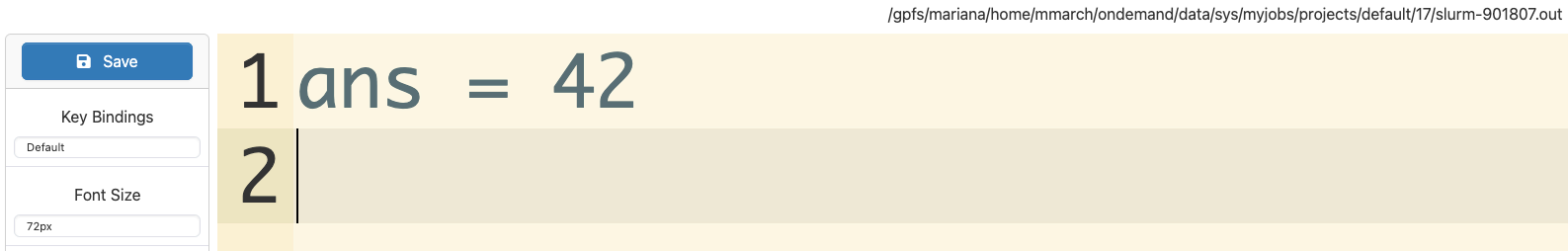 Open OnDemand - Files - Editor - View